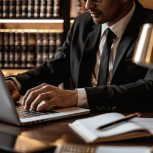 Lawyer on laptop