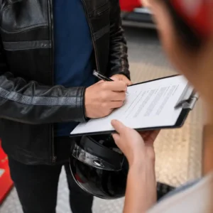 Signing for motorcycle insurance