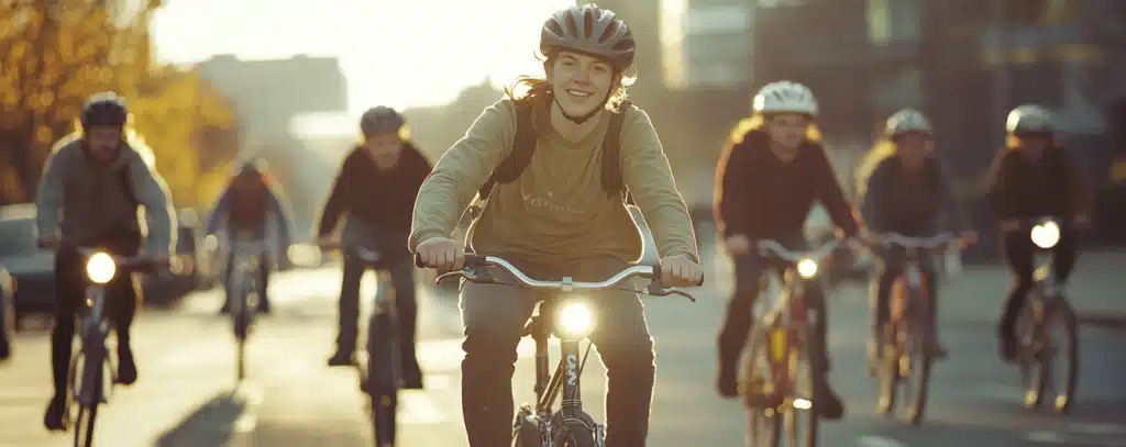 A group of bicycle riders.