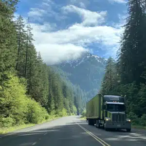 A large truck on a road.