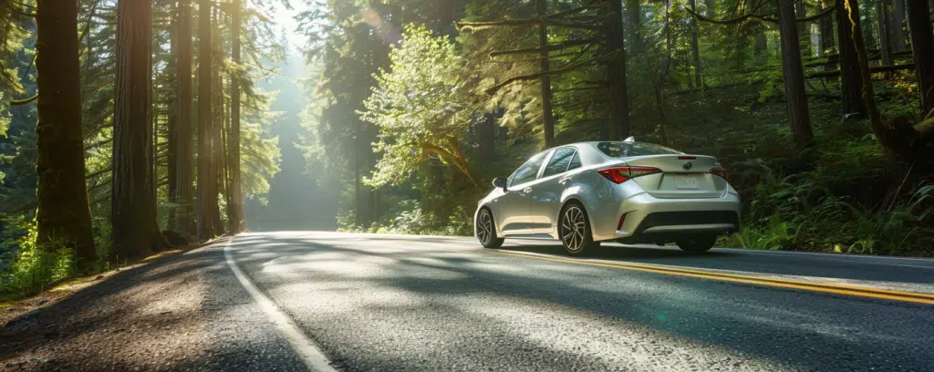 Corolla driving in Oregon