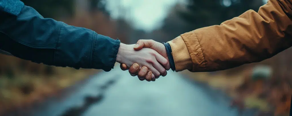 Two people shaking hands