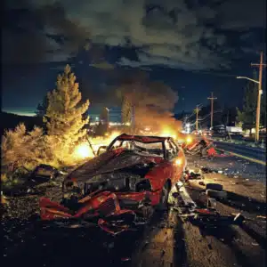 A car accident on a road.