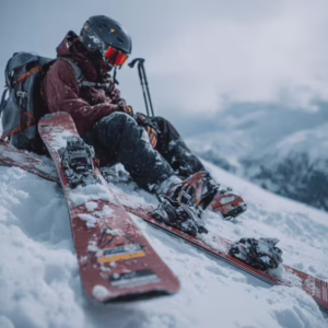 A skier injured on the slopes of Mt. Bachelor, Oregon