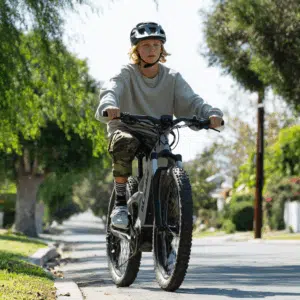 teenager riding an E-bike 