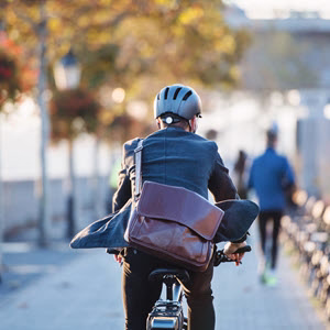 Biker with a helmet