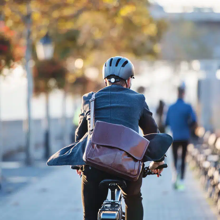 Biker with a helmet