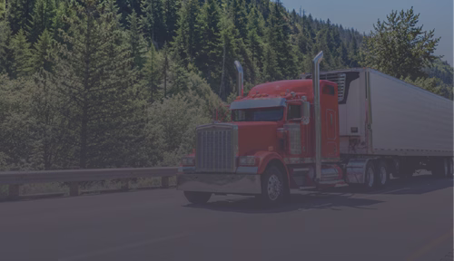 A truck moving on a road